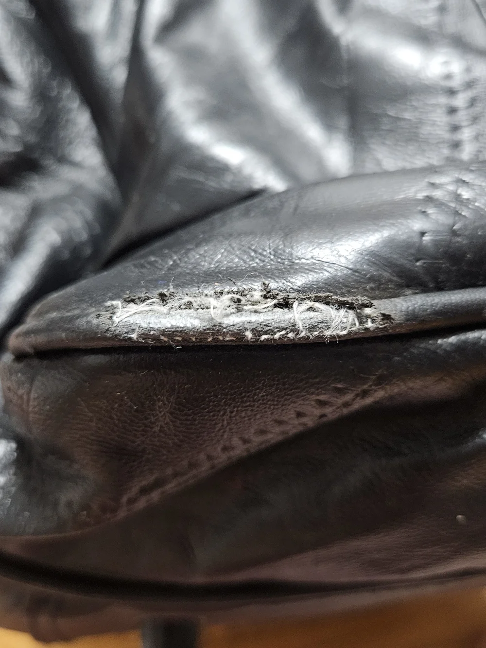 Black Leather Travel Duffel Bag